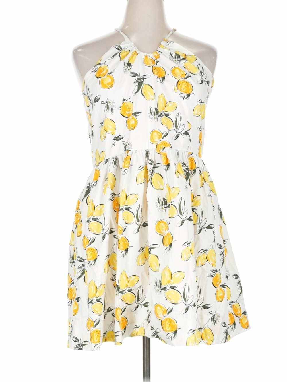 100% Cotton Free Assembly Lemon Halter Dress XL